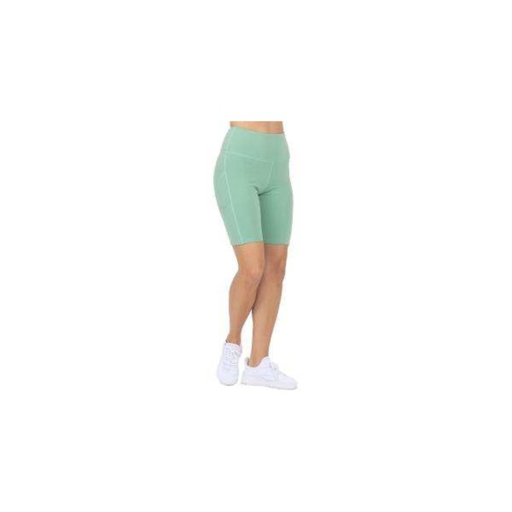 Body Glove Bike Shorts Womens Large Green Like New Workout Fitness Pockets